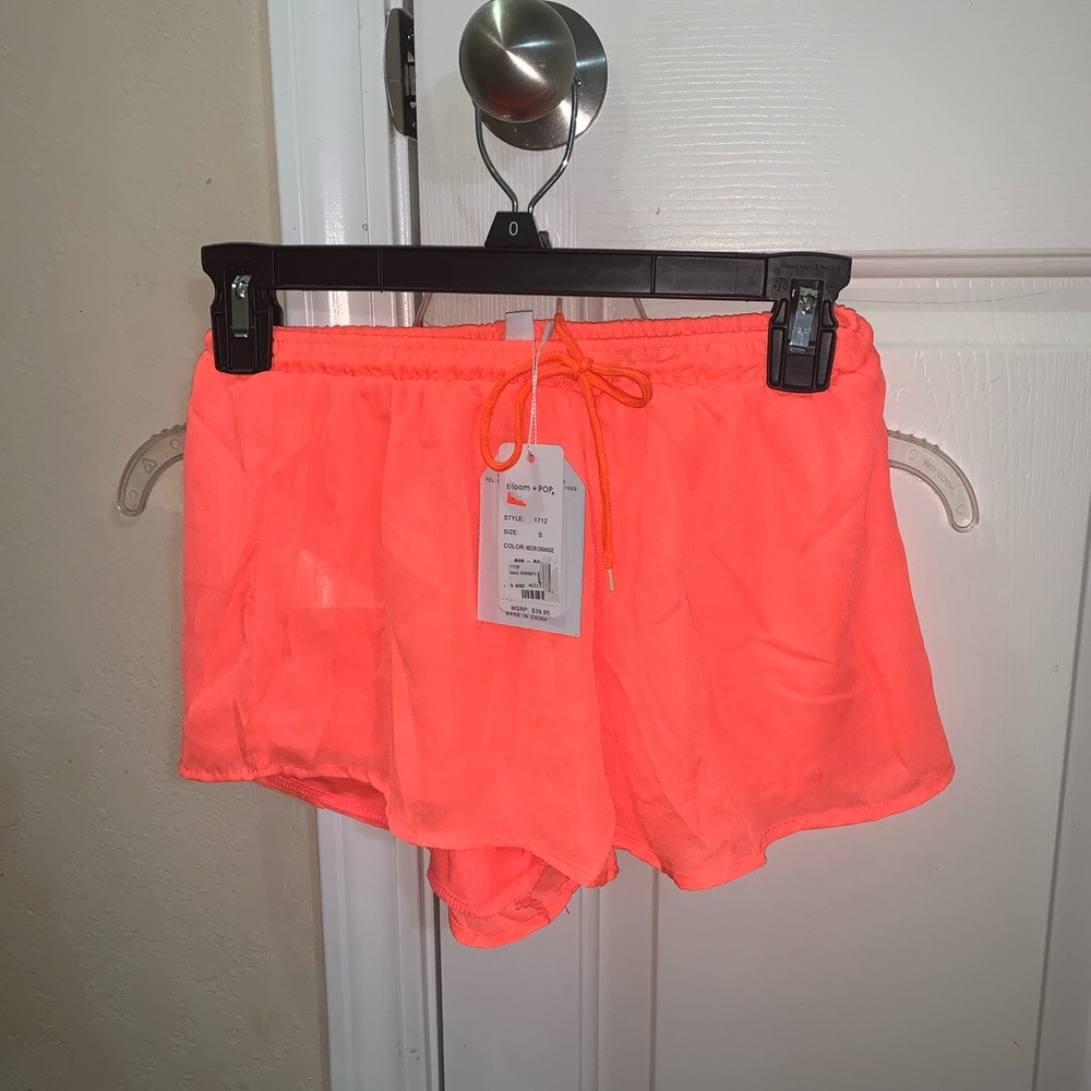 Bloom pop neon orange coral shorts small 00
